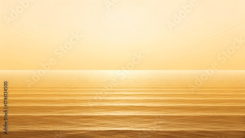 Golden Ocean Horizon with Gentle Waves water