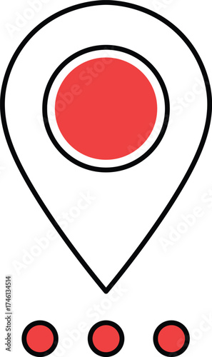 Red location pin icon with three red circles below map marker navigation Free Download Red location pin icon with three red circles below map marker navigation - GFXLoad