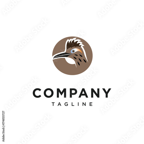 Letter O Roadrunner Bird Logo Icon Vector
