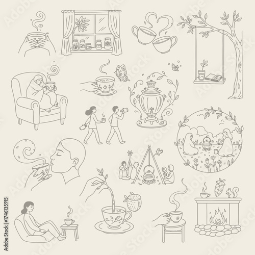 Tea Time Doodle Collection