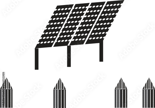 Photovoltaic solar panels isolated on white for alternative green energy power technology