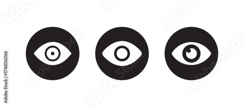 Simple eye icon, eyesight symbol, eye icon simple isolated vector sign, vision icon, see view icons, eyesight symbol,  invisible eye hide icon, Vector illustration EPS 10.