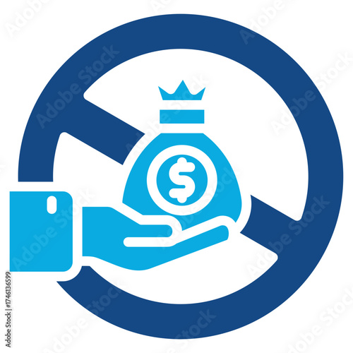 Anti Corruption Policy glyph color icon