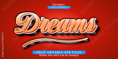3d dreams lowercase text effect