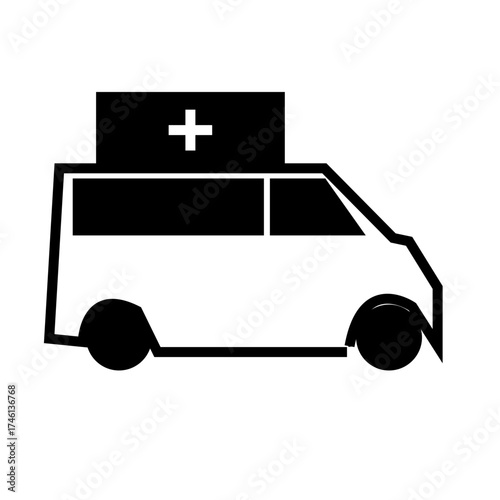 ambulance car vector glyph icon illustration