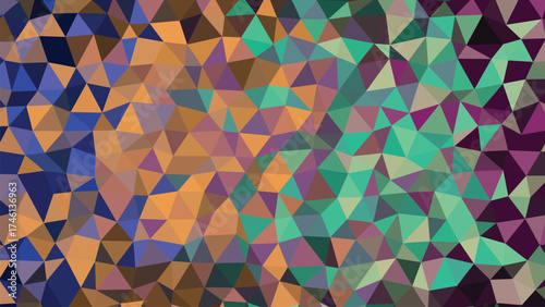Multicolored Triangle Geometric Background With Warm And Cool Tones An Abstract Low Poly Design