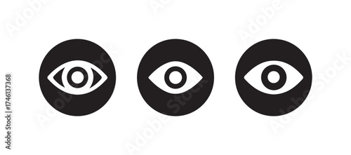 Eye vector icon set, private crossed eye sign, Eyesight symbol, Simple eye collection, Vector illustration EPS 10.