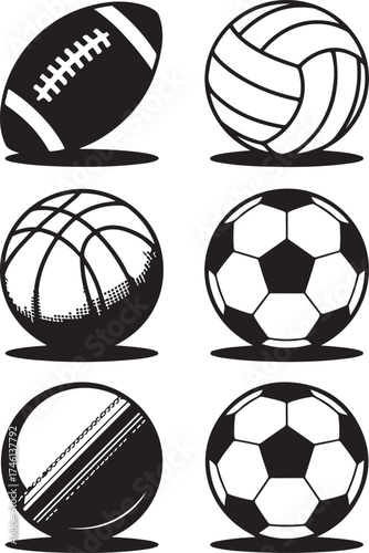 Diverse sports balls collection for active lifestyles