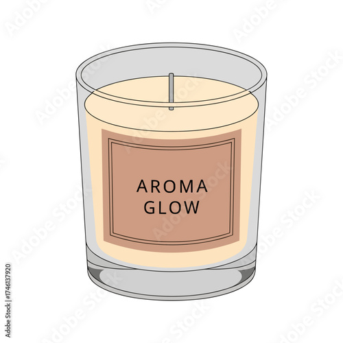 Aromatherapy candle in glass container on a transparent background, without a background  