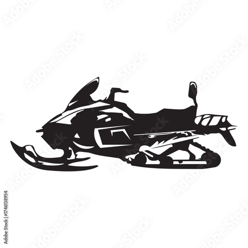 snowmobile on white background. Vector illustration. Vector illustration