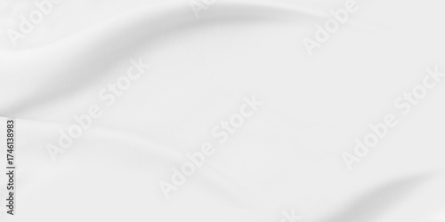 Quadro su tela Close up of white luxurious fabric arranged in soft, flowing curves and gentle f