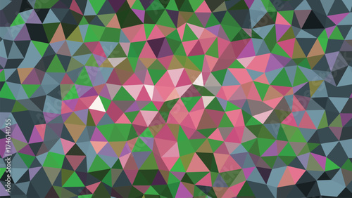 Abstract Triangular Mosaic Background With Pink Green And Blue Shades For Creative Designs