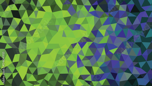 Abstract Green And Blue Polygon Background Low Poly Style Triangular Geometric Pattern