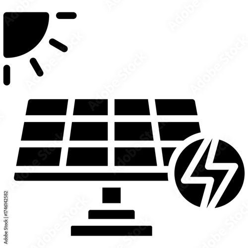 Solar Panel Energy glyph icon