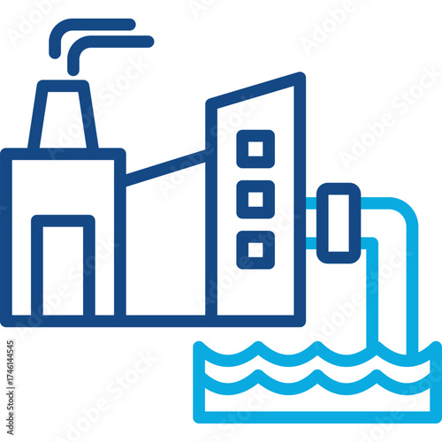 Industrial Waste line color icon