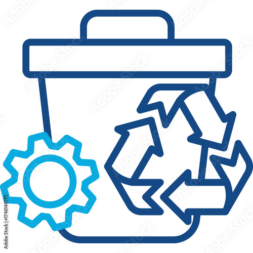 Recycling Program line color icon