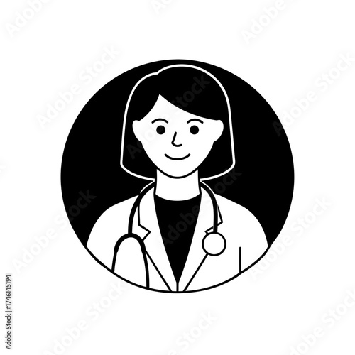 female doctor smiling with stethoscope around neck
