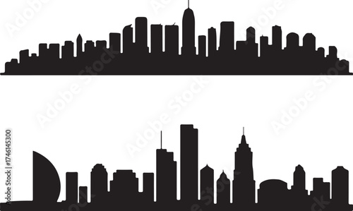 Modern city skylines create dynamic urban backdrops