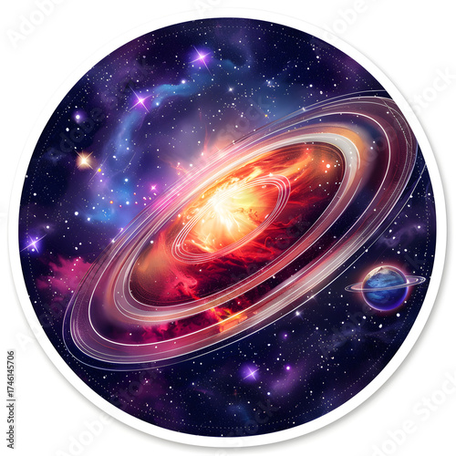 solar system in the space