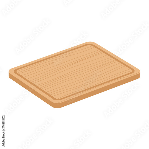 Wooden cutting board for food preparation and home cooking essentials