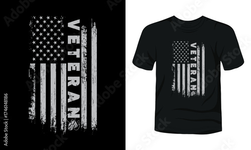 Veteran USA flag vintage vector