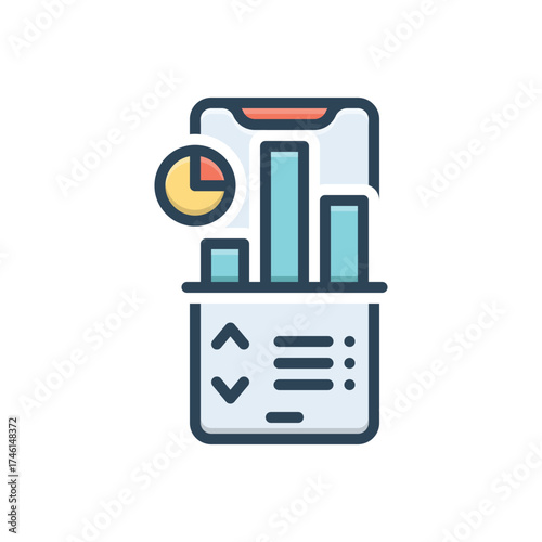 Color illustration icon for business