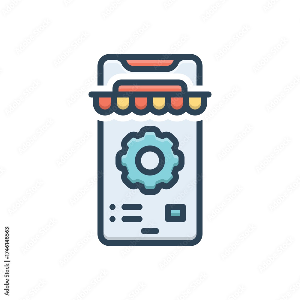 Color illustration icon for custom