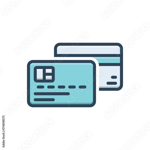 Color illustration icon for credit card