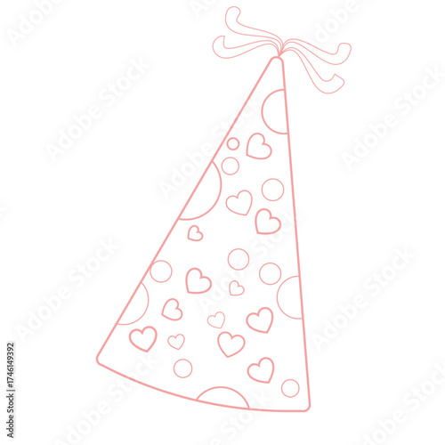 Christmas decoration isolated on white . party hat . celebration hat . birthday hat 