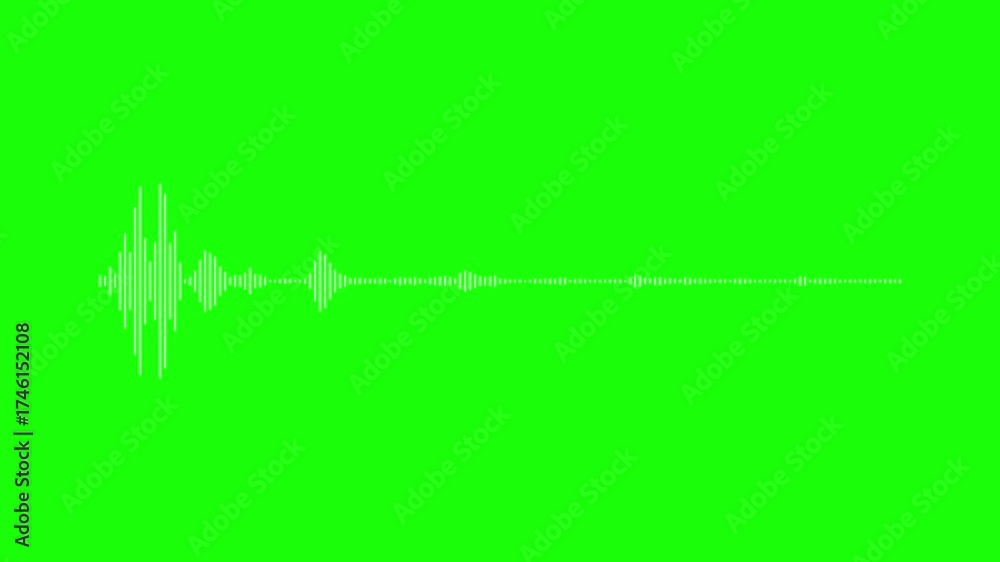 Soundwave Screen 4K white digital audio soundwave visualizer Animation on green screen ...