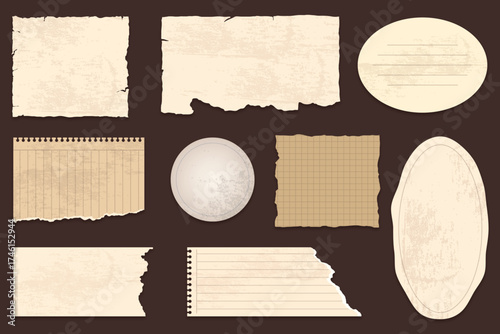 Vintage scrapbook paper collection with textured backgrounds