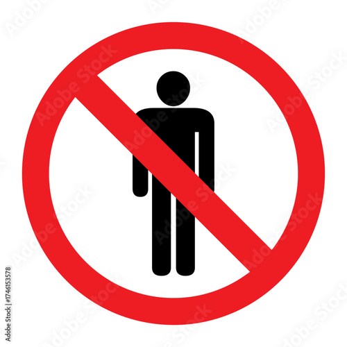 no person entry sign icon vector design