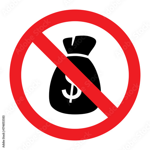 no cash sign icon vector design