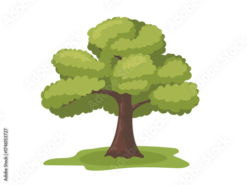 Green tree for landscape forest drawing elements