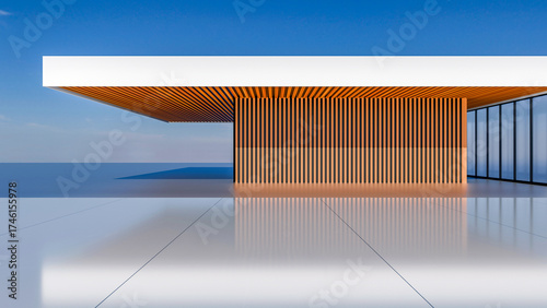 3D rendering of minimalist architectural style car background