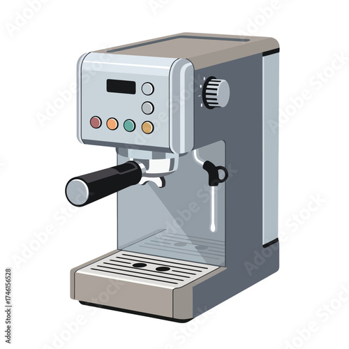 Modern espresso machine brews authentic coffee at home with style appeal