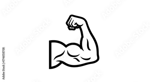 Muscular Arm Icon – Fitness Strength Bodybuilding Symbol
