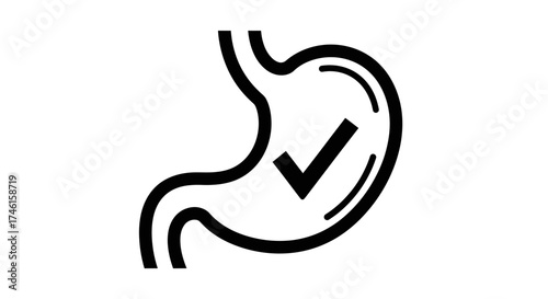 Healthy Stomach Icon – Digestive System Wellness Symbol