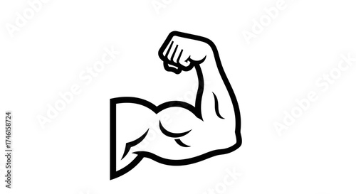 Muscular Arm Icon – Fitness Strength Bodybuilding Symbol