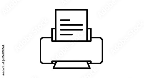 Printer Icon – Office Document Print Machine Symbol