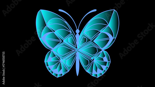 Neon Fractal Butterfly
