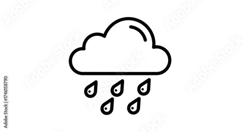 Rain Cloud Icon – Weather Forecast Climate Symbol
