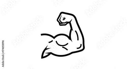 Muscular Arm Icon – Fitness Strength Bodybuilding Symbol