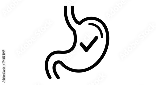 Healthy Stomach Icon – Digestive System Wellness Symbol