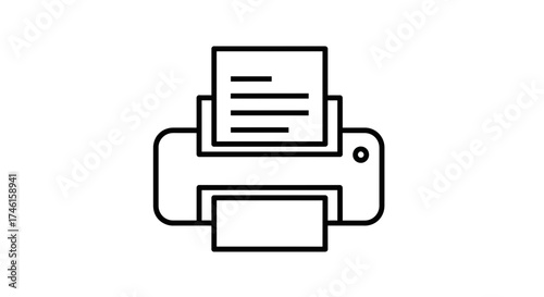Printer Icon – Office Document Print Machine Symbol