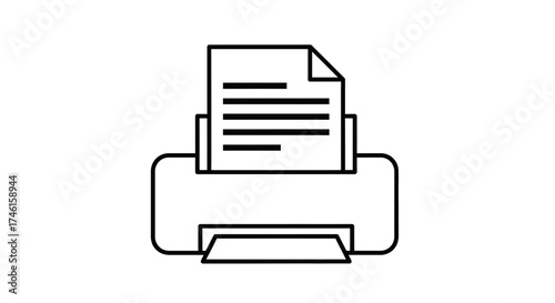 Printer Icon – Office Document Print Machine Symbol