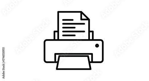 Printer Icon – Office Document Print Machine Symbol