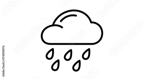 Rain Cloud Icon – Weather Forecast Climate Symbol