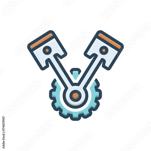 Color illustration icon for mechanical item