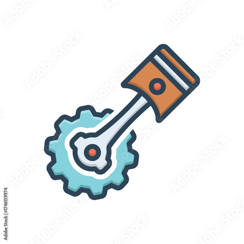 Color illustration icon for mechanical item